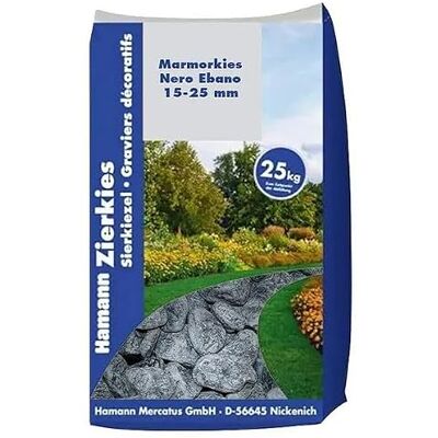 Hamann Mercatus GmbH Marmorkies Nero Ebano 15-25 mm 25 kg Deokoration Garten Einfahrt Hof Beet Drainage UV-stabil & frostbeständig Sauber, staubarm & pflegeleicht Hamann Mercatus GmbH Marmorkies Nero Ebano 15-25 mm 25 kg Deokoration Garten Einfahrt Hof Beet Drainage UV-stabil & frostbeständig Sauber, staubarm & pflegeleicht