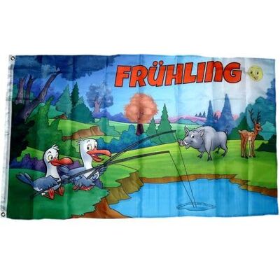 FahnenMax Fahne Flagge Frühling Möwen Teich 90 x 150 cm FahnenMax Fahne Flagge Frühling Möwen Teich 90 x 150 cm