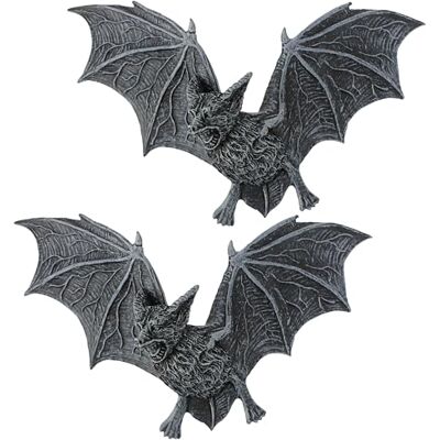 Design Toscano Die Vampirfledermäuse von Schloss Barbarosa, Wandskulpturen 2er-Set Design Toscano Die Vampirfledermäuse von Schloss Barbarosa, Wandskulpturen 2er-Set