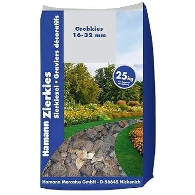 Hamann Mercatus GmbH Grobkies 16-32 mm 25 kg Garten Beet Hof Einfahrt Drainage Dekoration Pflaster und Wege Witterungsbeständig Wasserdurchlässig Hamann Mercatus GmbH Grobkies 16-32 mm 25 kg Garten Beet Hof Einfahrt Drainage Dekoration Pflaster und Wege Witterungsbeständig Wasserdurchlässig
