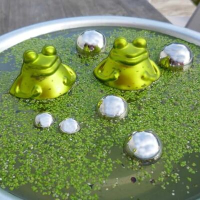 Storm Gartenzaubereien Teich-Set Schwimmfrösche 2 x Frosch grün mit Silber Kugeln Deko für Miniteiche Storm Gartenzaubereien Teich-Set Schwimmfrösche 2 x Frosch grün mit Silber Kugeln Deko für Miniteiche