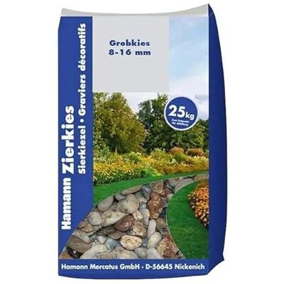 Hamann Mercatus GmbH Grobkies 8-16 mm 25 kg Garten Beet Hof Einfahrt Drainage Dekoration Pflaster und Wege Witterungsbeständig Wasserdurchlässig Hamann Mercatus GmbH Grobkies 8-16 mm 25 kg Garten Beet Hof Einfahrt Drainage Dekoration Pflaster und Wege Witterungsbeständig Wasserdurchlässig