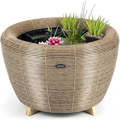 velda Orbis Mini-Teich mit Wasserfall, Sepia Kompakter Design-Teich mit energiesparender Pumpe, sicherer 36V-Technologie und Transformator Ideal für Innen- und Außenbereiche velda Orbis Mini-Teich mit Wasserfall, Sepia Kompakter Design-Teich mit energiesparender Pumpe, sicherer 36V-Technologie und Transformator Ideal für Innen- und Außenbereiche