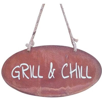 kreativherz Gartenschild mit Spruch „GRILL & CHILL“ in Rost-Optik Metall Hängeschild Gartenschilder für Draußen/Outdoor wetterfest Rostige Gartendeko Spruchtafel Garten Deko-Schild: 35x18cm kreativherz Gartenschild mit Spruch „GRILL & CHILL“ in Rost-Optik Metall Hängeschild Gartenschilder für Draußen/Outdoor wetterfest Rostige Gartendeko Spruchtafel Garten Deko-Schild: 35x18cm