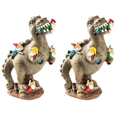 Wudhgslc Gartenstatue – 2X Dinosaurier-Zwerge, Harz, 15x10x7 cm, wetterfest Dinosaurier-Zwerge – UV-beständige Harz-Figuren, handbemalt, wetterfest, langlebig, ideal für Garten, Terrasse und Balkon Wudhgslc Gartenstatue – 2X Dinosaurier-Zwerge, Harz, 15x10x7 cm, wetterfest Dinosaurier-Zwerge – UV-beständige Harz-Figuren, handbemalt, wetterfest, langlebig, ideal für Garten, Terrasse und Balkon