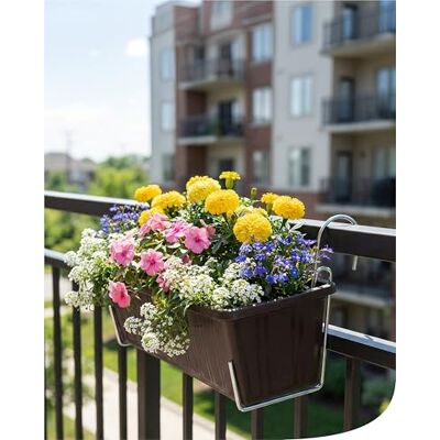 Bellissa Blumenkastenhalterung L 10 Stück Stahldraht 7,5 x 16 x 16,5 cm Bellissa Blumenkastenhalterung L 10 Stück Stahldraht 7,5 x 16 x 16,5 cm