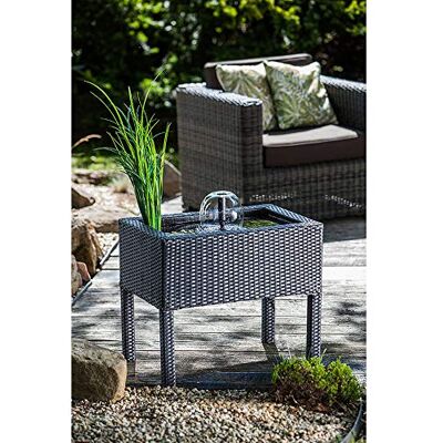 Heissner Rattan Terrassenteich, Schwarz, Einheitsgröße Heissner Rattan Terrassenteich, Schwarz, Einheitsgröße