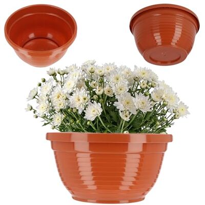 KADAX Schale aus Kunststoff, runde Blumenschale, wetterfester Pflanzkübel für Außen, Grabschale, leichte Kugelschale für Blumen, Pflanzschale (⌀ 26 cm, terrakotta) KADAX Schale aus Kunststoff, runde Blumenschale, wetterfester Pflanzkübel für Außen, Grabschale, leichte Kugelschale für Blumen, Pflanzschale (⌀ 26 cm, terrakotta)