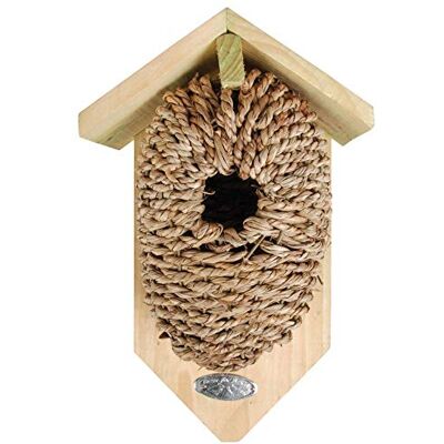Esschert Design 3 Stück Nistkasten, Vogelhaus mit Höhle aus Seegrass, ca. 15 cm x 10 cm x 26 cm Esschert Design 3 Stück Nistkasten, Vogelhaus mit Höhle aus Seegrass, ca. 15 cm x 10 cm x 26 cm