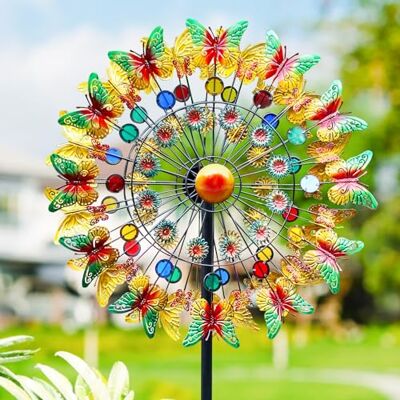 Lariander Schmetterlings-Metall-Windspiel – großes Metall-Windspiel für den Außenbereich, für Hof, Garten, kinetische mehrfarbige Hof-Windskulpturen, Spinner für Rasen, Terrasse, Outdoor Lariander Schmetterlings-Metall-Windspiel – großes Metall-Windspiel für den Außenbereich, für Hof, Garten, kinetische mehrfarbige Hof-Windskulpturen, Spinner für Rasen, Terrasse, Outdoor