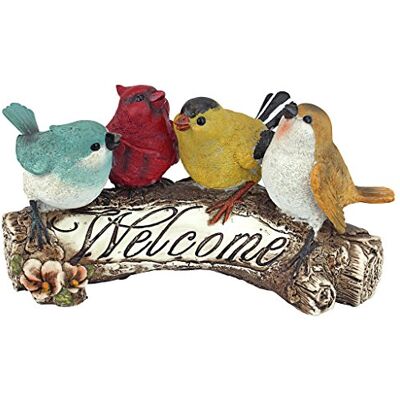 Design Toscano Vogel Willkommensschild Gartenvogelstatue, Polyresin, Vollfarbe, 25,5 cm Design Toscano Vogel Willkommensschild Gartenvogelstatue, Polyresin, Vollfarbe, 25,5 cm
