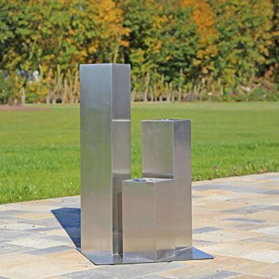 CLGarden Edelstahl Element 3 Säulen eckig für DIY Springbrunnen Edelstahlsäulen Garten Brunnen CLGarden Edelstahl Element 3 Säulen eckig für DIY Springbrunnen Edelstahlsäulen Garten Brunnen
