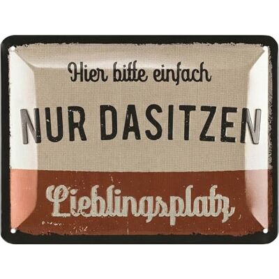 LANOLU Retro Blechschild LIEBLINGSPLATZ Hier nur dasitzen Schild Garten Deko Garten Vintage Schilder Schild Lieblingsplatz Outdoor 15x20cm LANOLU Retro Blechschild LIEBLINGSPLATZ Hier nur dasitzen Schild Garten Deko Garten Vintage Schilder Schild Lieblingsplatz Outdoor 15x20cm