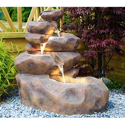 Arnusa Gartenbrunnen Bachlauf Springbrunnen mit Beleuchtung Brunnen Wasserfall SB103-19 Arnusa Gartenbrunnen Bachlauf Springbrunnen mit Beleuchtung Brunnen Wasserfall SB103-19