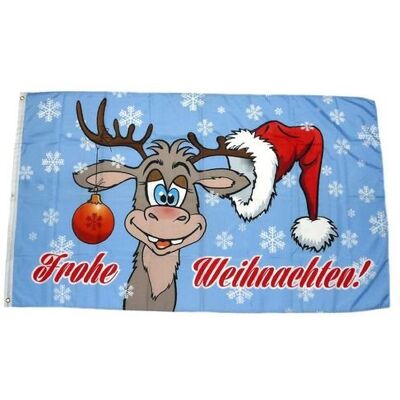 FahnenMax Fahne/Flagge Frohe Weihnachten Elch Kugel 60 x 90 cm FahnenMax Fahne/Flagge Frohe Weihnachten Elch Kugel 60 x 90 cm
