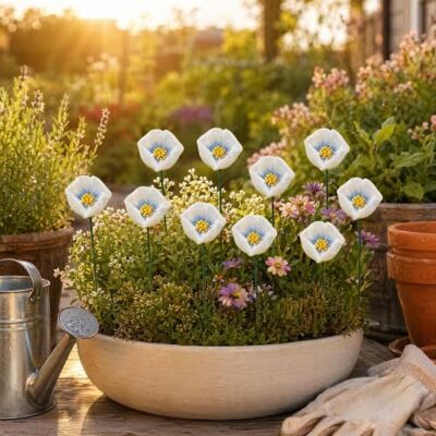 Generic Handgefertigter Metall-Blumen-Gartenstecker für Vogelbad, Keramik-Bienenbad Deko-Schale fürs Zuhause: stilvolle Metall-Blumenornamente für Garten, Terrasse & Außenbereich – ideal als Vogelbad Generic Handgefertigter Metall-Blumen-Gartenstecker für Vogelbad, Keramik-Bienenbad Deko-Schale fürs Zuhause: stilvolle Metall-Blumenornamente für Garten, Terrasse & Außenbereich – ideal als Vogelbad