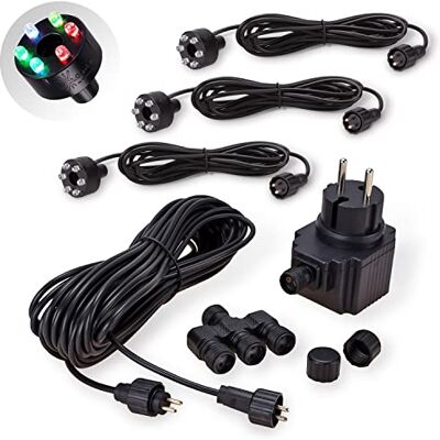 CLGarden Beleuchtungs Set für Springbrunnen mit 3 LED Ringen Multicolor RGB IP44 CLGarden Beleuchtungs Set für Springbrunnen mit 3 LED Ringen Multicolor RGB IP44