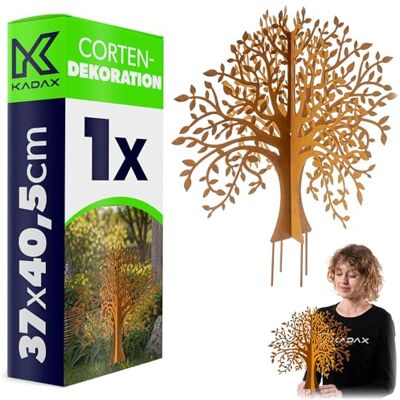 KADAX Gartenstecker Baum aus Cortenstahl, Edelrost Gartendeko zum Stecken, Rostoptik Metallstecker für Garten, wetterfeste Deko aus Metall, Roststecker KADAX Gartenstecker Baum aus Cortenstahl, Edelrost Gartendeko zum Stecken, Rostoptik Metallstecker für Garten, wetterfeste Deko aus Metall, Roststecker