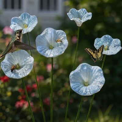 Generic Handgefertigter Metall-Blumen-Gartenstecker für Vogelbad, Keramik-Bienenbad Deko-Schale fürs Zuhause: stilvolle Metall-Blumenornamente für Garten, Terrasse & Außenbereich – ideal als Vogelbad Generic Handgefertigter Metall-Blumen-Gartenstecker für Vogelbad, Keramik-Bienenbad Deko-Schale fürs Zuhause: stilvolle Metall-Blumenornamente für Garten, Terrasse & Außenbereich – ideal als Vogelbad