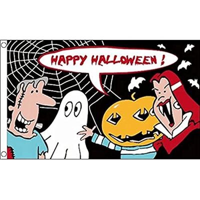 AZ FLAG Flagge Happy Halloween mit Cartoon 150x90 cm Polyester 100D 2 Ösen Für innen und außen Halloweenfest dekorative Flagge doppelte Nähte und verstärkte Kanten mit Metallösen 100D Polyester AZ FLAG Flagge Happy Halloween mit Cartoon 150x90 cm Polyester 100D 2 Ösen Für innen und außen Halloweenfest dekorative Flagge doppelte Nähte und verstärkte Kanten mit Metallösen 100D Polyester