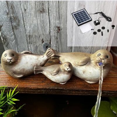 Storm Wasserspeier Solar mit Pumpe 3er Set Robben Figuren für Teich und Balkon Maritime Keramik Deko mit Solarpumpe und 3m Kabel Stromloser Teichbrunnen Storm Wasserspeier Solar mit Pumpe 3er Set Robben Figuren für Teich und Balkon Maritime Keramik Deko mit Solarpumpe und 3m Kabel Stromloser Teichbrunnen