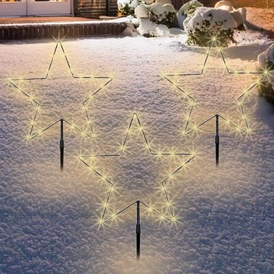 Spetebo LED Metall Gartenstecker Stern 3er Set 43 x 30 cm Mit Timer, Batterie betrieben, Garten Deko Beleuchtung, Für Weihnachten Advent Winter Spetebo LED Metall Gartenstecker Stern 3er Set 43 x 30 cm Mit Timer, Batterie betrieben, Garten Deko Beleuchtung, Für Weihnachten Advent Winter