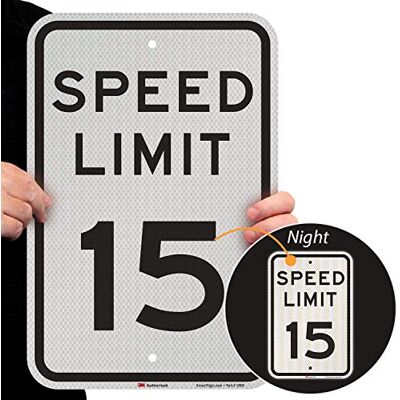 SmartSign mutcd # R2–1-15 Traffic Zeichen, Legend "Speed Limit 38,1 cm schwarz auf weiß, 18" x 12", Schwarz auf Weiß, 1 SmartSign mutcd # R2–1-15 Traffic Zeichen, Legend "Speed Limit 38,1 cm schwarz auf weiß, 18" x 12", Schwarz auf Weiß, 1