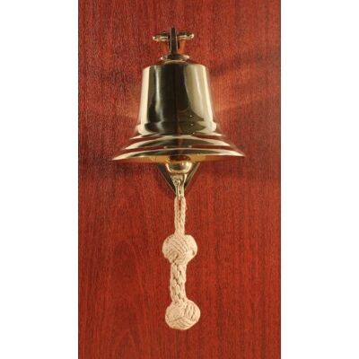 Buddel-Bini Versand Glocke 150 mm Messing massiv Schiffsglocke mit Wandhalter, Bändsel und Schäkel Buddel-Bini Versand Glocke 150 mm Messing massiv Schiffsglocke mit Wandhalter, Bändsel und Schäkel