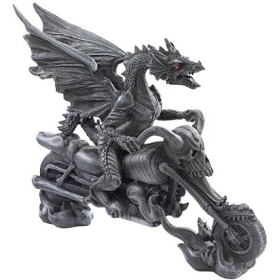 Design Toscano Biker-Drache auf Skelett-Chopper, Figur Design Toscano Biker-Drache auf Skelett-Chopper, Figur