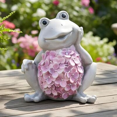 levandeo Dekofigur Frosch Grau Rosa Blüten Gartenfigur H21cm Kunststein Gartendeko Wohndeko Deko Blumen Frühlingsdeko Steinoptik levandeo Dekofigur Frosch Grau Rosa Blüten Gartenfigur H21cm Kunststein Gartendeko Wohndeko Deko Blumen Frühlingsdeko Steinoptik