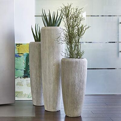 Klocke Dekorationsbedarf Wunderschöne & Hochwertige Pflanzvase/Pflanzkübel mit Rillenstruktur Fiberglas Mit Einsatz – Innen & Außen – Wetterbeständig & Frostsicher (Höhe: 100cm, Elfenbein) Klocke Dekorationsbedarf Wunderschöne & Hochwertige Pflanzvase/Pflanzkübel mit Rillenstruktur Fiberglas Mit Einsatz – Innen & Außen – Wetterbeständig & Frostsicher (Höhe: 100cm, Elfenbein)