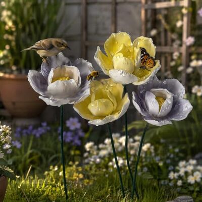 Generic Handgefertigter Metall-Blumen-Gartenstecker für Vogelbad, Keramik-Bienenbad Deko-Schale fürs Zuhause: stilvolle Metall-Blumenornamente für Garten, Terrasse & Außenbereich – ideal als Vogelbad Generic Handgefertigter Metall-Blumen-Gartenstecker für Vogelbad, Keramik-Bienenbad Deko-Schale fürs Zuhause: stilvolle Metall-Blumenornamente für Garten, Terrasse & Außenbereich – ideal als Vogelbad