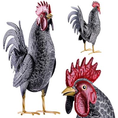KADAX Hahn Gartenfigur 37 cm, große Gartenstatue aus pulverbeschichtetem Stahl, Vogel Metallfigur für Garten, handbemalte Gartendeko, Metall Dekofiguren KADAX Hahn Gartenfigur 37 cm, große Gartenstatue aus pulverbeschichtetem Stahl, Vogel Metallfigur für Garten, handbemalte Gartendeko, Metall Dekofiguren