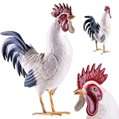 KADAX Hahn Gartenfigur 37 cm, große Gartenstatue aus pulverbeschichtetem Stahl, handbemalte Gartendekoration, Huhn Metallfigur für draußen, Garten Figuren KADAX Hahn Gartenfigur 37 cm, große Gartenstatue aus pulverbeschichtetem Stahl, handbemalte Gartendekoration, Huhn Metallfigur für draußen, Garten Figuren