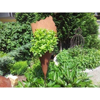 Rostikal Gartenstecker Pflanztüte aus Metall Rost Gartendeko zum Bepflanzen 60 cm tief Rostikal Gartenstecker Pflanztüte aus Metall Rost Gartendeko zum Bepflanzen 60 cm tief