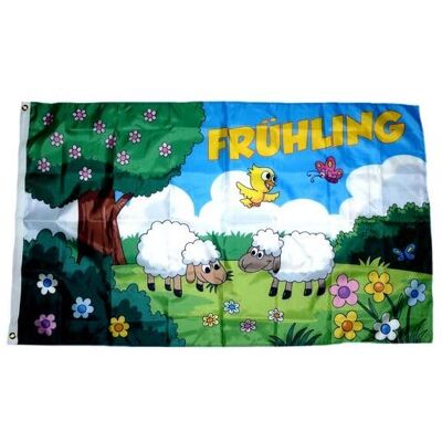 FahnenMax Fahne Flagge Frühling Schafe Wiese 90 x 150 cm FahnenMax Fahne Flagge Frühling Schafe Wiese 90 x 150 cm