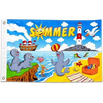trends4cents Motto Flagge 90 x 150 cm, Polyester, UV-beständig, 2 Metallösen, vernäht (Sommer Leuchtturm) trends4cents Motto Flagge 90 x 150 cm, Polyester, UV-beständig, 2 Metallösen, vernäht (Sommer Leuchtturm)