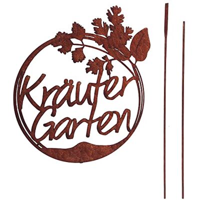 UNUS Garden Gartenschild Kräutergarten, Gartenstecker aus Edelrost Gartendeko Rostoptik, Rost Deko für Garten UNUS Garden Gartenschild Kräutergarten, Gartenstecker aus Edelrost Gartendeko Rostoptik, Rost Deko für Garten
