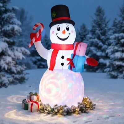 Spetebo Aufblasbarer XL Schneemann mit LED Beleuchtung 200 x130 cm Riesen Schneekerl selbstaufblasend bunt beleuchtet mit Stecker für Außen und Innen Weihnachten Garten Deko Figur extra groß Spetebo Aufblasbarer XL Schneemann mit LED Beleuchtung 200 x130 cm Riesen Schneekerl selbstaufblasend bunt beleuchtet mit Stecker für Außen und Innen Weihnachten Garten Deko Figur extra groß
