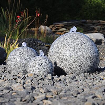 CLGarden Granit Springbrunnen SB1 Kugelbrunnen für Garten 3 Kugel Brunnen Set Stein mit LED Beleuchtung CLGarden Granit Springbrunnen SB1 Kugelbrunnen für Garten 3 Kugel Brunnen Set Stein mit LED Beleuchtung