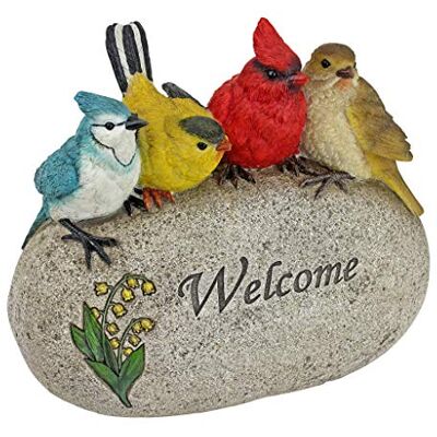 Design Toscano Herzlich Wilkommen Vogel-Gartenstatue aus Stein: Größe M Design Toscano Herzlich Wilkommen Vogel-Gartenstatue aus Stein: Größe M