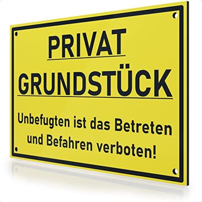 FLAGLY Privatgrundstück Schilder 30x20cm aus 3mm Alu Dibond inkl. Bohrungen MADE IN GERMANY stabiles Hinweisschild/Warnschild, wetterfest & UV-beständig FLAGLY Privatgrundstück Schilder 30x20cm aus 3mm Alu Dibond inkl. Bohrungen MADE IN GERMANY stabiles Hinweisschild/Warnschild, wetterfest & UV-beständig