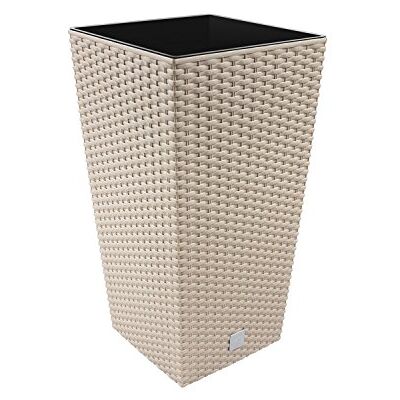 Prosperplast 26,6 Liter Pflanzkübel Blumenkübel in Rattan-Optik inkl. Einsatz beige mocca Rato Serie viereckig Prosperplast 26,6 Liter Pflanzkübel Blumenkübel in Rattan-Optik inkl. Einsatz beige mocca Rato Serie viereckig