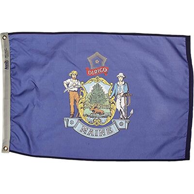 Annin Flagmakers SolarGuard NYL-Glo, 142250 Maine-Flagge, Nylon, 6 x 91 cm, Offiziellen Bundesstaats-Design-Spezifikationen. Annin Flagmakers SolarGuard NYL-Glo, 142250 Maine-Flagge, Nylon, 6 x 91 cm, Offiziellen Bundesstaats-Design-Spezifikationen.