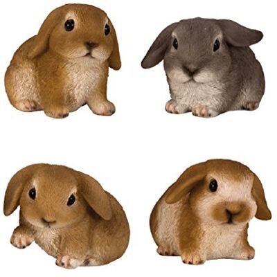 Geschenkestadl 4 er Set Hasen Figuren für Haus und Garten Kleintiere Häschen Hase Schlappohr Geschenkestadl 4 er Set Hasen Figuren für Haus und Garten Kleintiere Häschen Hase Schlappohr