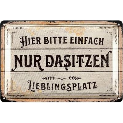 LANOLU Retro Blechschild LIEBLINGSPLATZ Schild Outdoor Garten Deko Garten Vintage Schilder Chill Lounge Gartendeko Wanddeko Garten Schild aus Metall, 20x30cm LANOLU Retro Blechschild LIEBLINGSPLATZ Schild Outdoor Garten Deko Garten Vintage Schilder Chill Lounge Gartendeko Wanddeko Garten Schild aus Metall, 20x30cm
