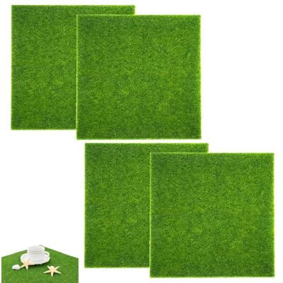YSHODGU 4 Stück Kunstrasen, 15 x15cm Rollrasen Künstlich Simulation Rasen, Künstliche Moos Deko, Miniaturgarten Rasen, Moos DIY Dekorationen, für Miniatur-Ornament, Garten, Puppenhaus YSHODGU 4 Stück Kunstrasen, 15 x15cm Rollrasen Künstlich Simulation Rasen, Künstliche Moos Deko, Miniaturgarten Rasen, Moos DIY Dekorationen, für Miniatur-Ornament, Garten, Puppenhaus