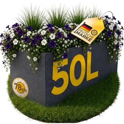 Ondis24 Pflanzkübel Vulkano, 50L Pflanzvolumen, rechteckig, Blumenkasten mit Wasserspeicher, Balkon Terrasse, Blumenkübel (Anthrazit) Ondis24 Pflanzkübel Vulkano, 50L Pflanzvolumen, rechteckig, Blumenkasten mit Wasserspeicher, Balkon Terrasse, Blumenkübel (Anthrazit)