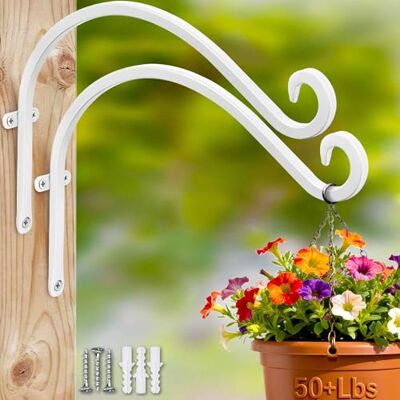 AJART Pflanzenhaken für Wand (2 Stück 30,5 cm) Wandhaken zum Aufhängen von Pflanzen, stabiler und stabiler creme-weißer Pflanzenhaken AJART Pflanzenhaken für Wand (2 Stück 30,5 cm) Wandhaken zum Aufhängen von Pflanzen, stabiler und stabiler creme-weißer Pflanzenhaken