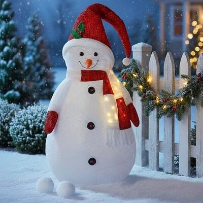 Spetebo XXL LED Stoff Schneemann für Außen mit Timer 140 cm Beleuchtete Gartenfigur mit 20 LED Deko Garten Figur wasserfest mit Timer Batterie betrieben Spetebo XXL LED Stoff Schneemann für Außen mit Timer 140 cm Beleuchtete Gartenfigur mit 20 LED Deko Garten Figur wasserfest mit Timer Batterie betrieben